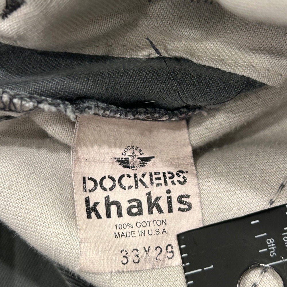Vintage Dockers Gray Pleated Khaki Pants Classic Fit Mens 33x29 - Picture 4 of 12